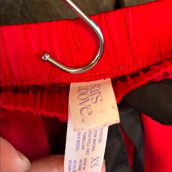 Stars Above Red Satin Pajama Set Size Extra Small; Black Trim; Never Worn; NWOT - Picture 9 of 10